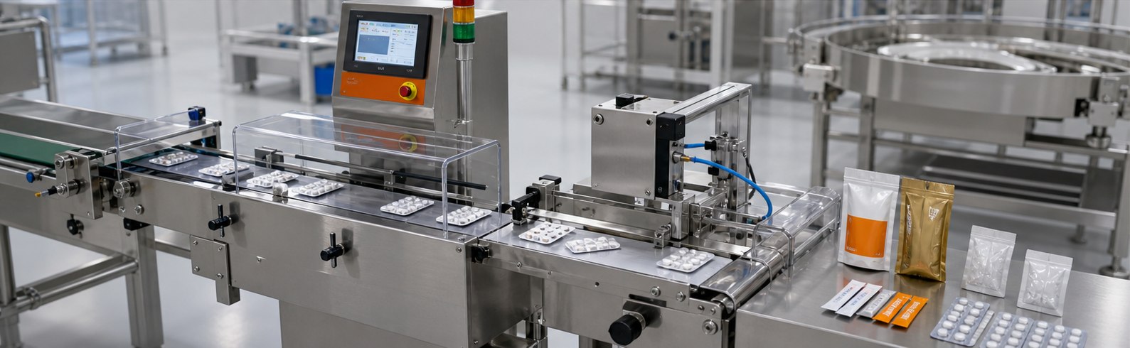 High precision checkweigher for tablets, sachets and lightweight packs